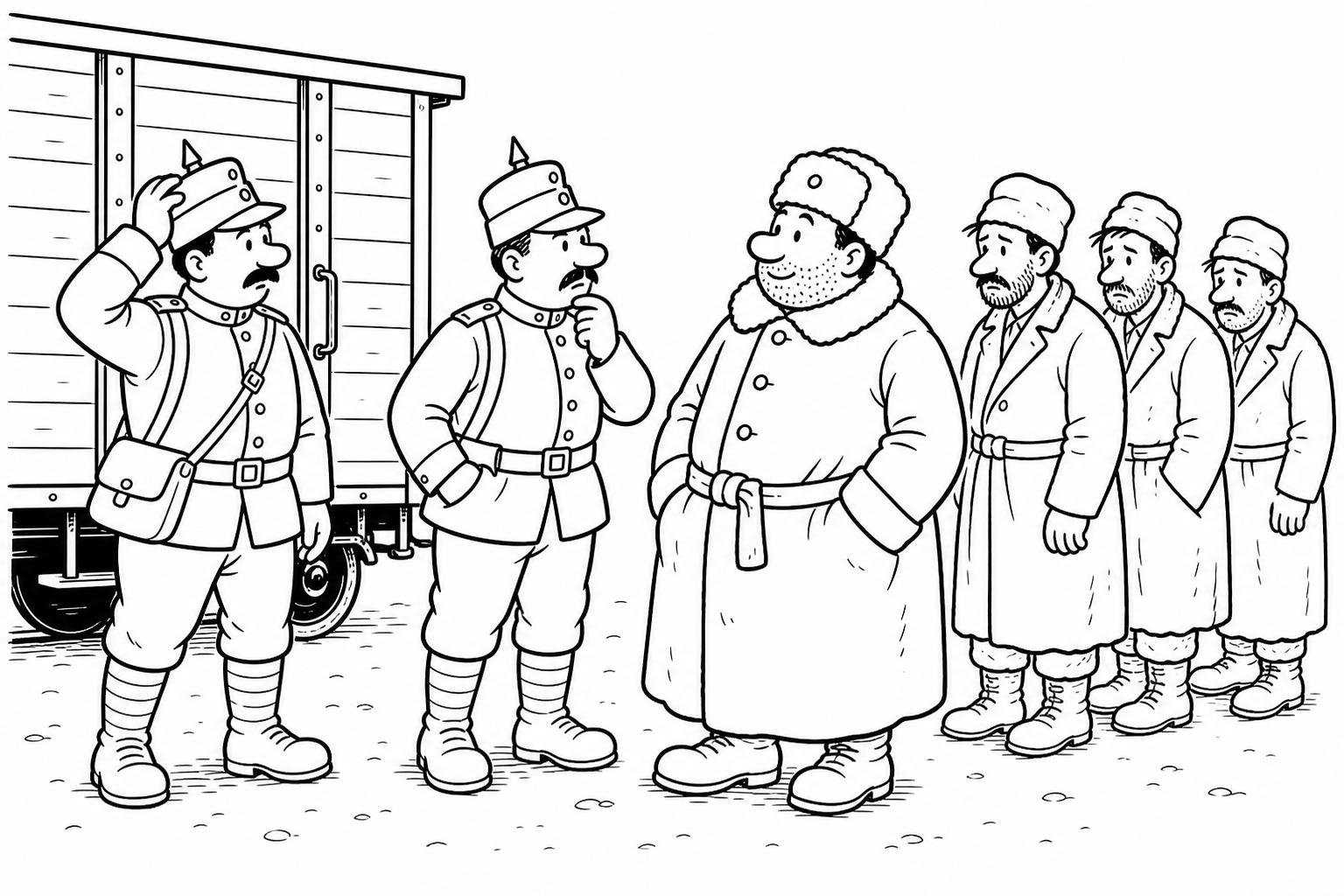 Ilustrace ke kapitole Švejk v transportu ruských zajatců